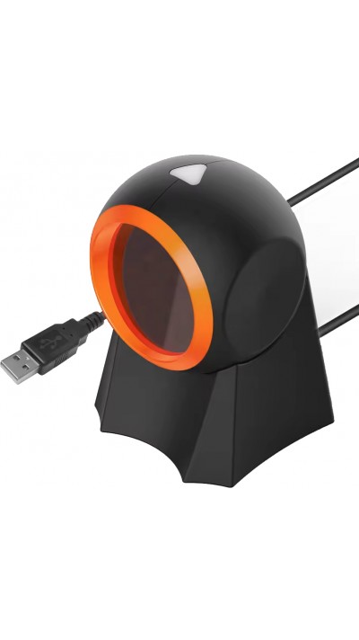 Plug & Play EAN + QR-Codes & Datamatrix Barcode-Scanner (1D/2D) mit USB-A-Kabel - Schwarz