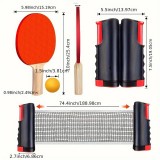 Semi professionelles Ping-pong Spiel Set mit 6 Bällen, 2 Ping-pong Schläger und ausziehbares Netz