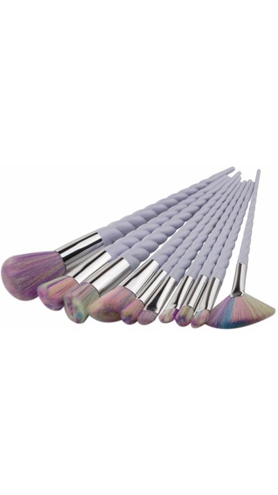 Pinsel Set Twisted Unicorn 10 Stück Makeup Brushes Bürsten Regenbogenfarben 