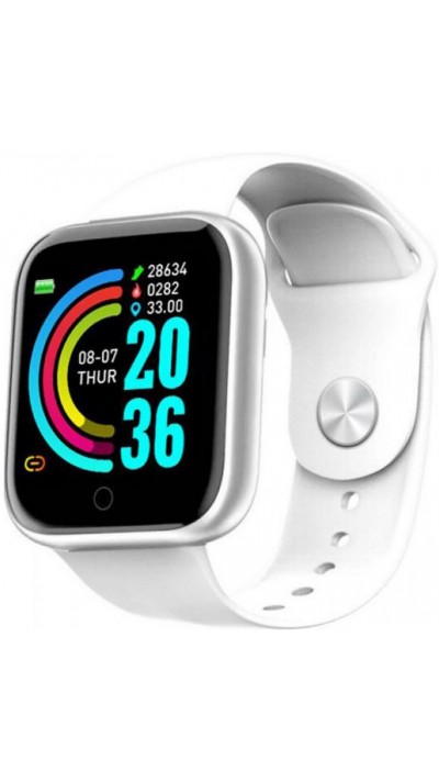 Smart Watch FitPro Y68 - Fitness Tracker Smart Watch Sport inkl. Touchscreen + Sportprogramme - Weiss