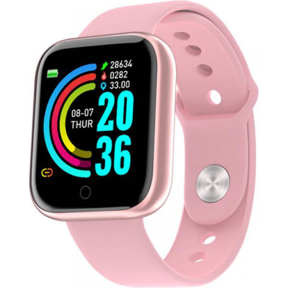 Smart Watch FitPro Y68 - Montre connectée avec écran tactile et programmes de sport / fitness - Rose