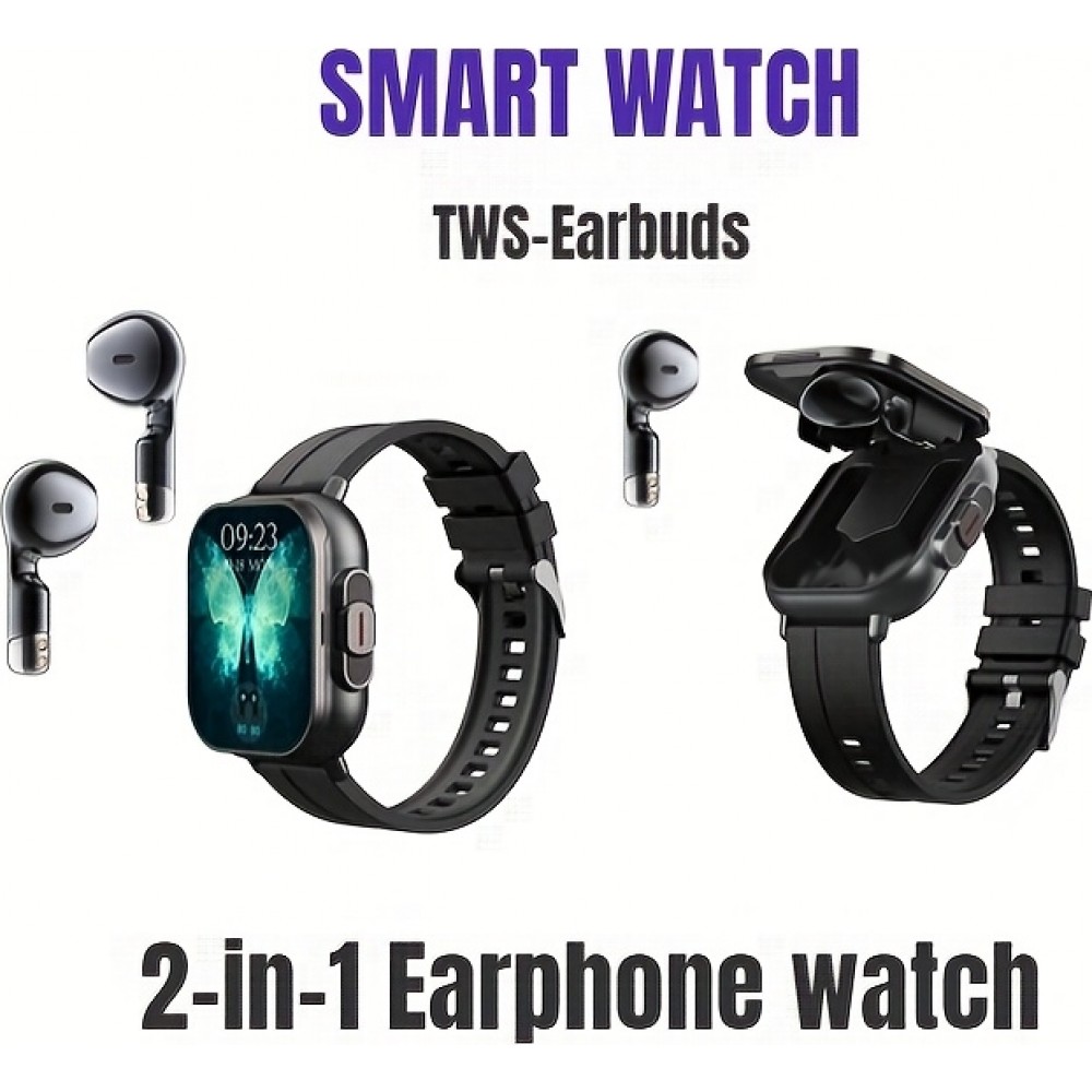 GeiLiVity TWS Ohrh&ouml;rer Smartwatch Sport Tracker Musikspiel Nachrichtenanzeige USB Aufladung