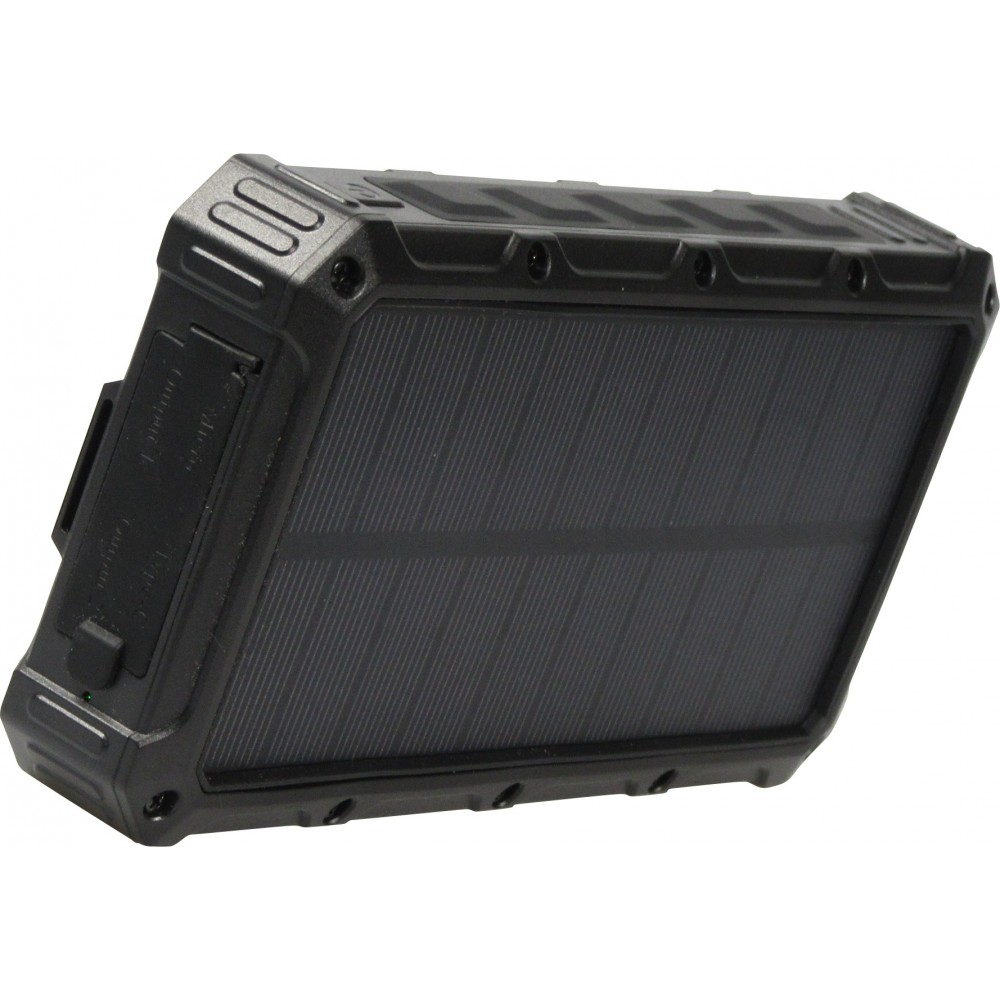 Solar Power Bank Outdoor 36000mAh externe Batterie mit Qi Wireless Charging - Schwarz