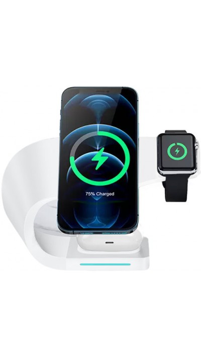 Magnetische Wireless Ladestation 15W für iPhone - Apple Watch, AirPods - Weiss