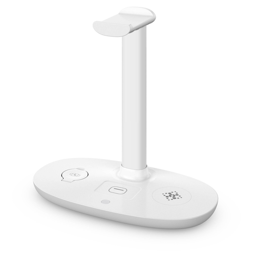 Station de charge 4 en 1 moderne 30W sans fil avec support casque pour AirPods Max, iPhone, Apple Watch, AirPods - Blanc
