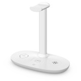 Station de charge 4 en 1 moderne 30W sans fil avec support casque pour AirPods Max, iPhone, Apple Watch, AirPods - Blanc