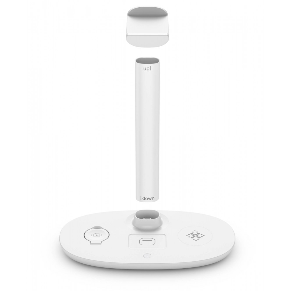 Station de charge 4 en 1 moderne 30W sans fil avec support casque pour AirPods Max, iPhone, Apple Watch, AirPods - Blanc