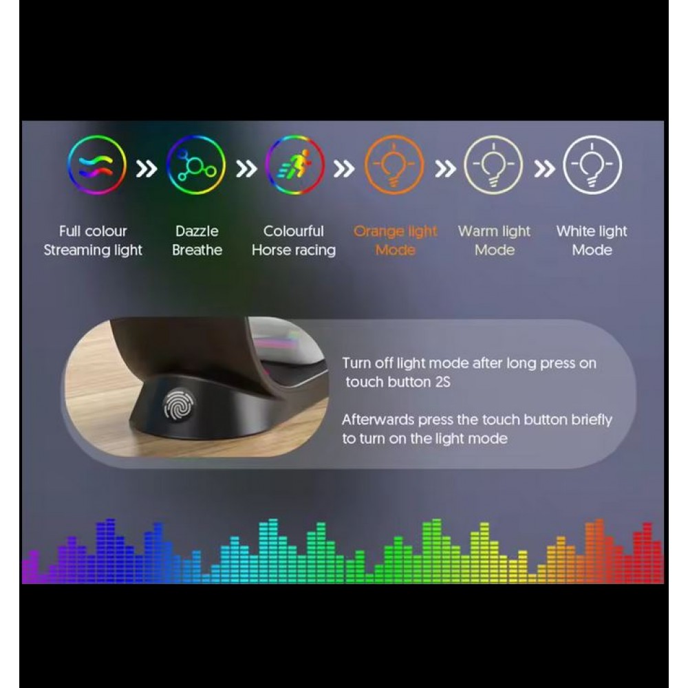 Ladestation wireless MagSafe 15W 3in1 (iPhone, AirPods, Apple Watch) mit RGB LED Licht - Schwarz