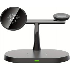 MagSafe 3-in-1 Ovaler Ladegerät für iPhone und Apple Watch - Schwarz