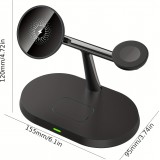 MagSafe 3-in-1 Ovaler Ladegerät für iPhone und Apple Watch - Schwarz