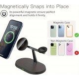 MagSafe 3-in-1 Ovaler Ladegerät für iPhone und Apple Watch - Schwarz