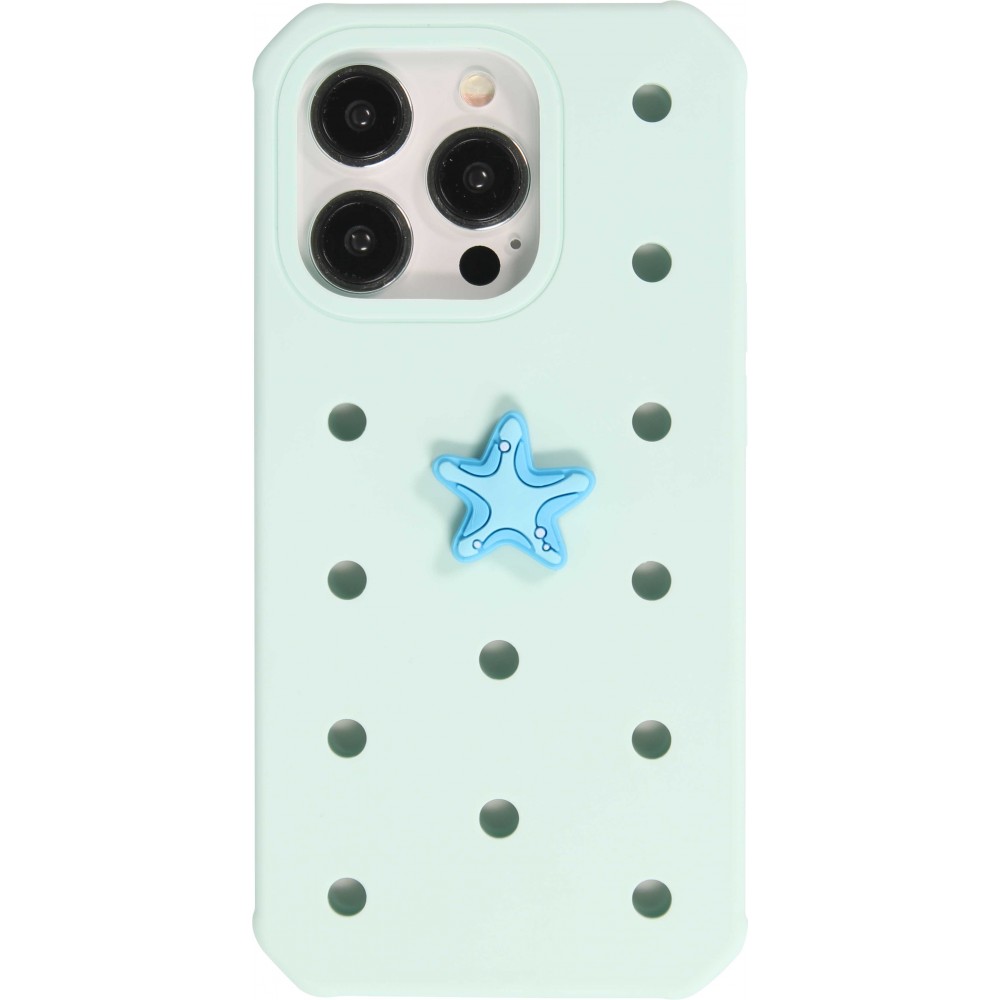 Charm bijou 3D pour coque avec trous style Crocs - Blue Star