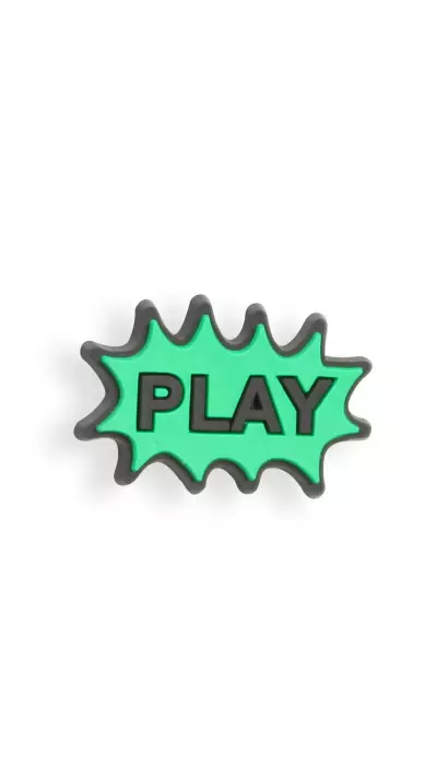 3D-Schmuck Charm für Silikonhülle mit Löcher im Crocs-Stil - PLAY Comic Sign