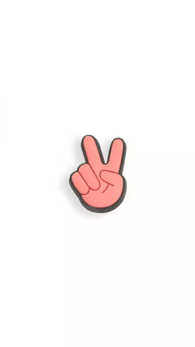 3D-Schmuck Charm für Silikonhülle mit Löcher im Crocs-Stil - Peace Hand Sign