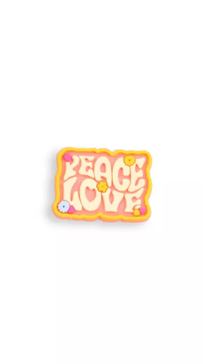 3D-Schmuck Charm für Silikonhülle mit Löcher im Crocs-Stil - Peace & Love Plate