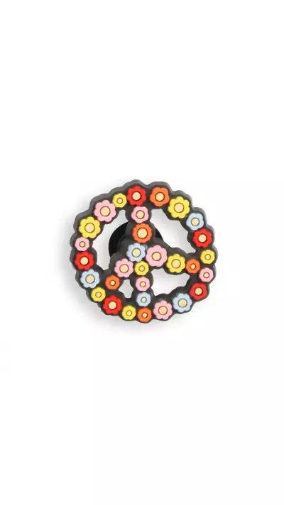 3D-Schmuck Charm für Silikonhülle mit Löcher im Crocs-Stil - Peace Sign Flowers