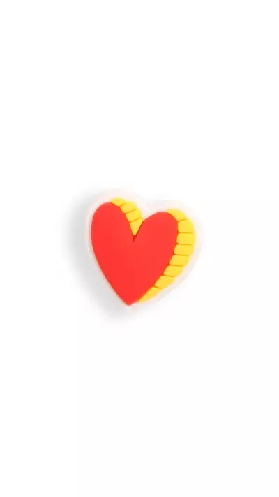 3D-Schmuck Charm für Silikonhülle mit Löcher im Crocs-Stil - Red Shiny Heart