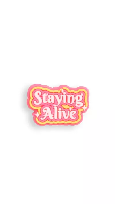 3D-Schmuck Charm für Silikonhülle mit Löcher im Crocs-Stil - Staying Alive