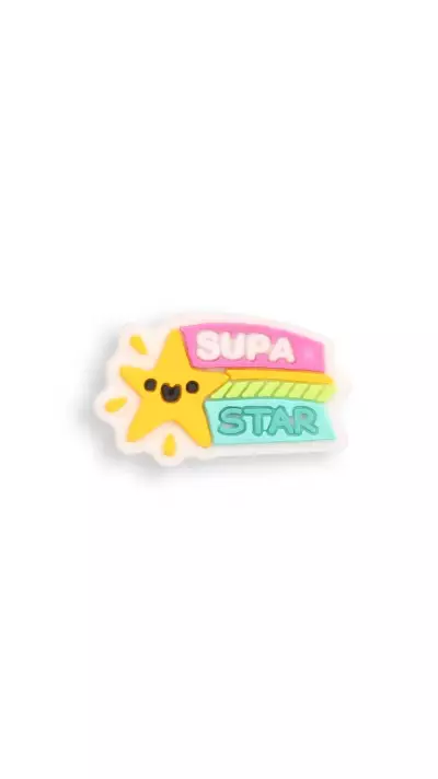 3D-Schmuck Charm für Silikonhülle mit Löcher im Crocs-Stil - Supa Star