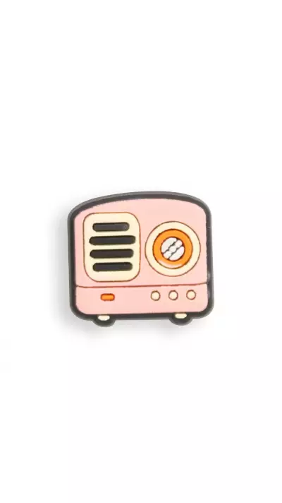 3D-Schmuck Charm für Silikonhülle mit Löcher im Crocs-Stil - Vintage Retro Radio