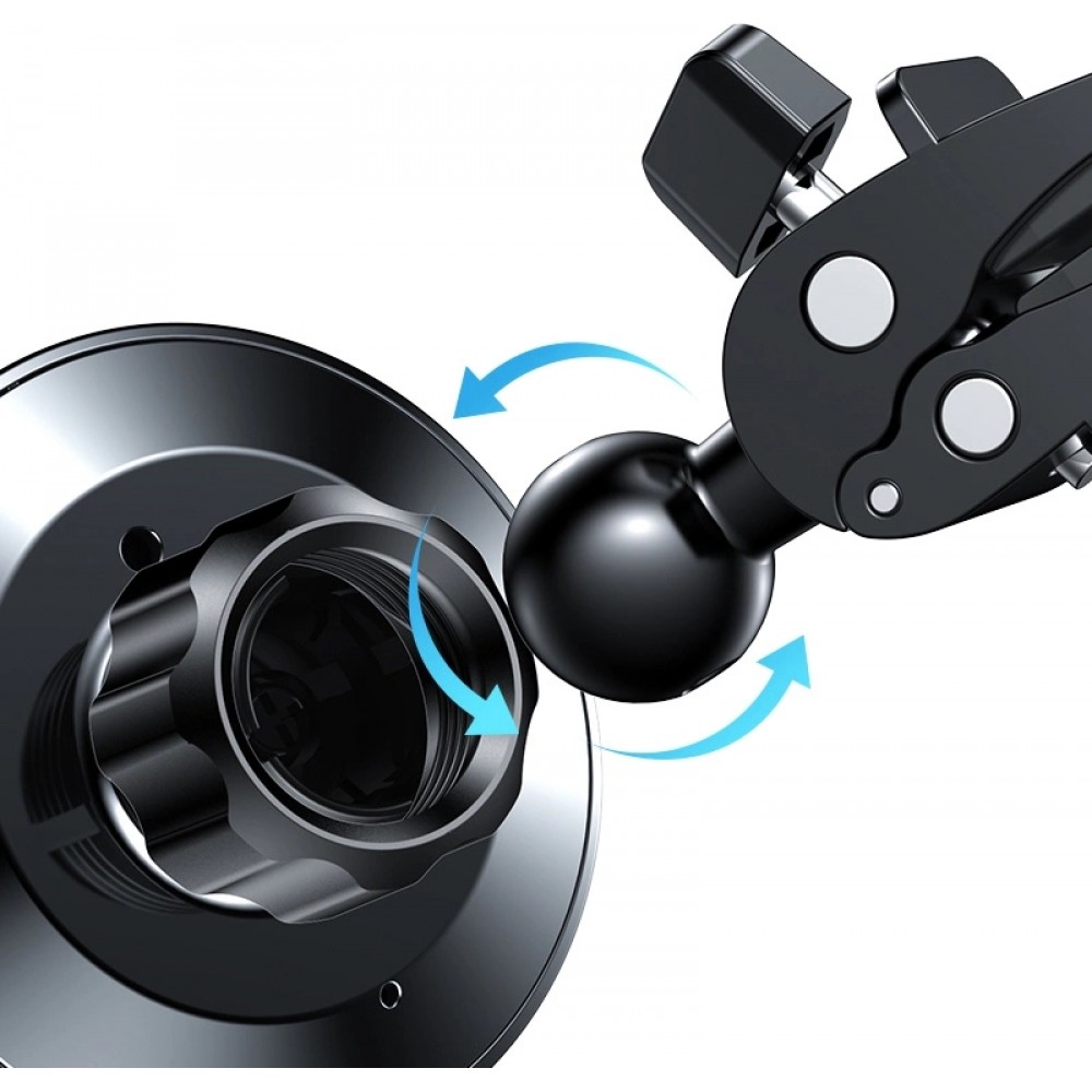 Support Magnétique Voiture Chargeur Inductif Qi 15W Compatible MagSafe pour iPhone JR-ZS240 - Noir