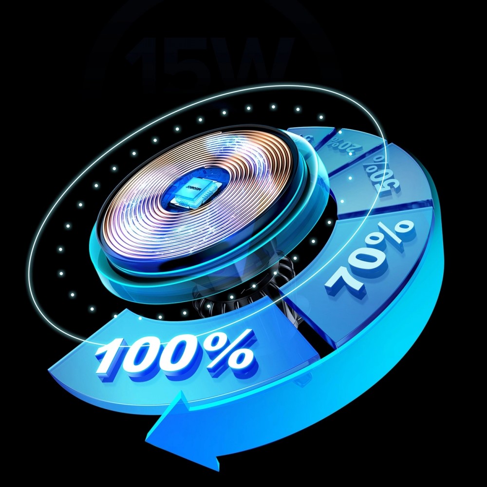 Support de téléphone voiture Joyroom avec chargeur inductif Qi 15W USB-C compatible MagSafe pour ventilation - Noir