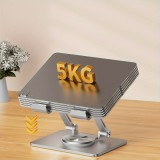 Support plat en aluminium ajustable 360° pour tablettes et iPad - Argent