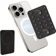 Support silicone magnétique MagSafe pour iPhone avec ventouses pour surfaces lisses - Noir
