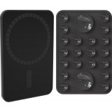 Support silicone magnétique MagSafe pour iPhone avec ventouses pour surfaces lisses - Noir