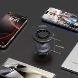 Support téléphone 360° MagSafe magnétique avec aimant réglable pour salle de sport ou support métallique - Noir