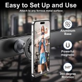 Support téléphone 360° MagSafe magnétique avec aimant réglable pour salle de sport ou support métallique - Noir