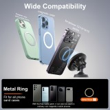 Support téléphone 360° MagSafe magnétique avec aimant réglable pour salle de sport ou support métallique - Noir