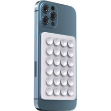 Support universel pour smartphone - Fixation autocollante en silicone avec ventouses - Blanc