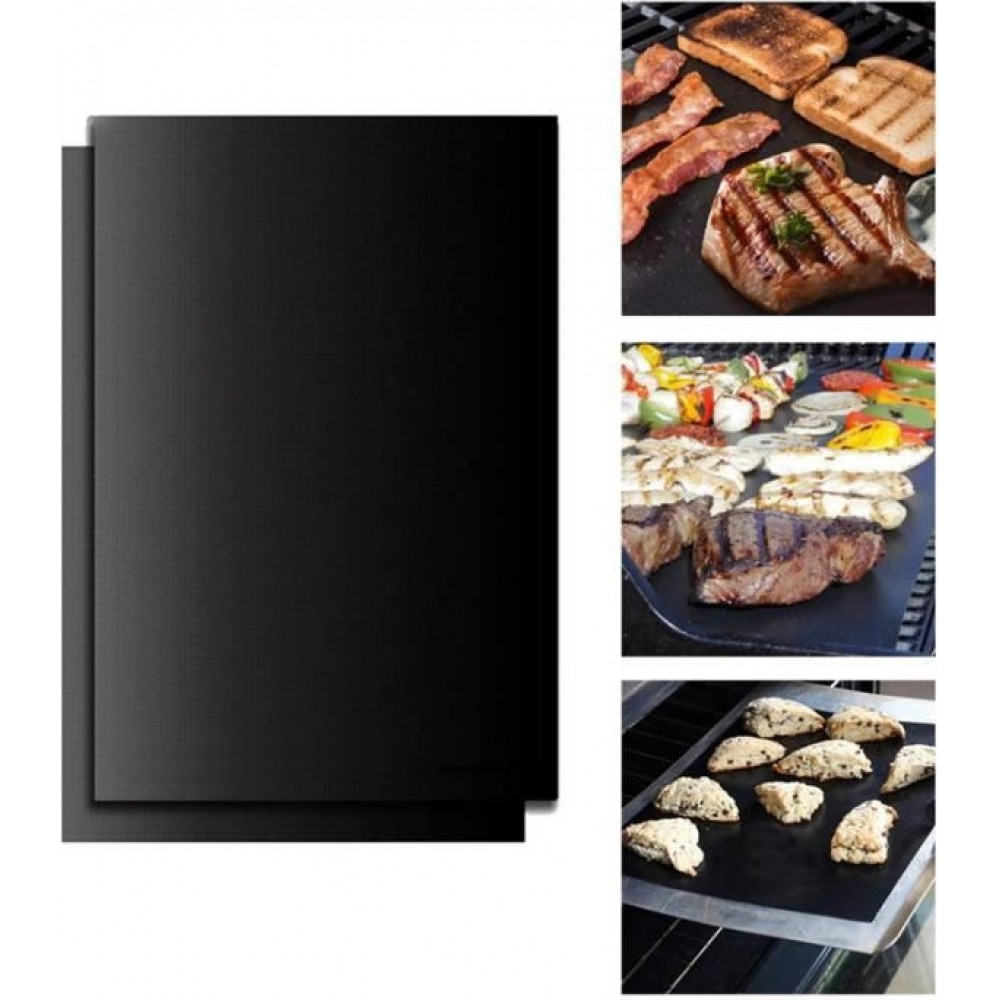 Tapis de cuisson barbecue (BBQ) grillades résistants à la chaleur pour viande, poisson et légumes (2 pièces)