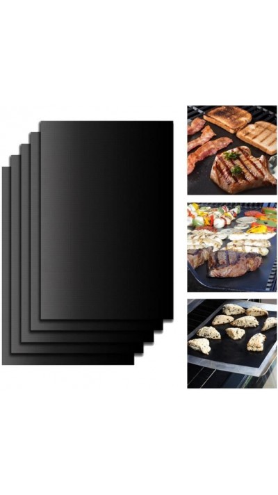 Grillmatten (BBQ) hitzebeständige Grillmatten für Fleisch, Fisch und Gemüse (5 Stück)