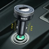 Baseus Enjoy FM Transmitter Auto Ladegerät LED 2x USB / 3.5mm Klinkenstecker Drahtloser MP3-Player Bluetooth 5.0 3.4A (CCLH-01) - Schwarz