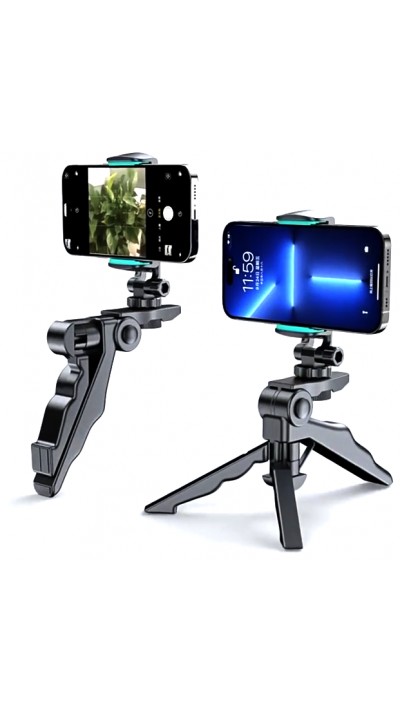 Trépied pour smartphone extensible avec perche à selfie et rotation à 360 degrés - Noir