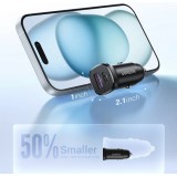 Ugreen 30W Doppelanschluss Ladestecker für Zigarettenanzünder USB-A & USB-C Power Delivery QC3.0 - Schwarz