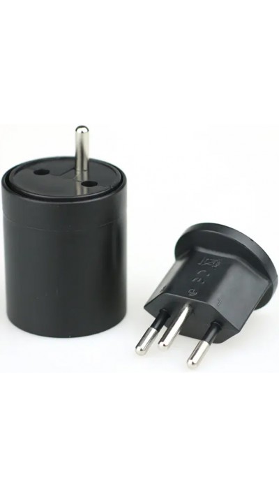 Fixadapter Europe zu Schweiz - Universal Power Plug EU/CH Netzstecker AC Stromadapter - Schwarz