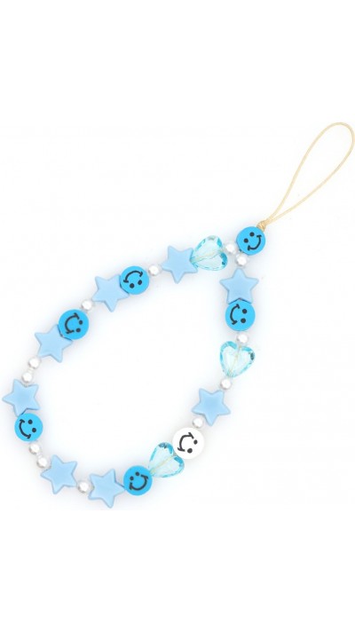 Universal Smartphone Armband Schmuck Charms - N°32 Smiley & Sterne - Blau