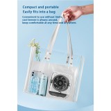 Transparenter tragbarer Design-Tischventilator mit LED-Display (3 Geschwindigkeiten) - Schwarz