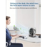 Transparenter tragbarer Design-Tischventilator mit LED-Display (3 Geschwindigkeiten) - Schwarz