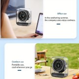 Transparenter tragbarer Design-Tischventilator mit LED-Display (3 Geschwindigkeiten) - Schwarz