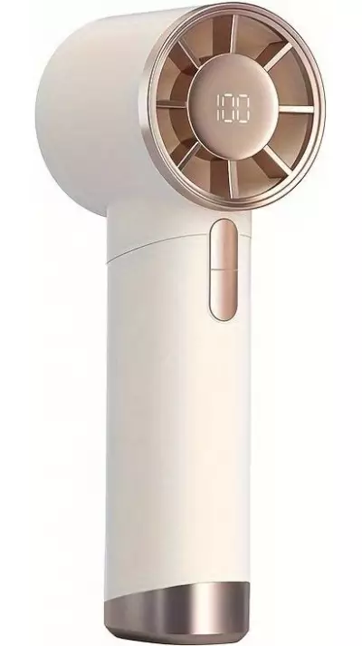 Kompakter leistungsstarker tragbarer Ventilator mit 100 Geschwindigkeitsstufen und LED-Anzeige - Weiss