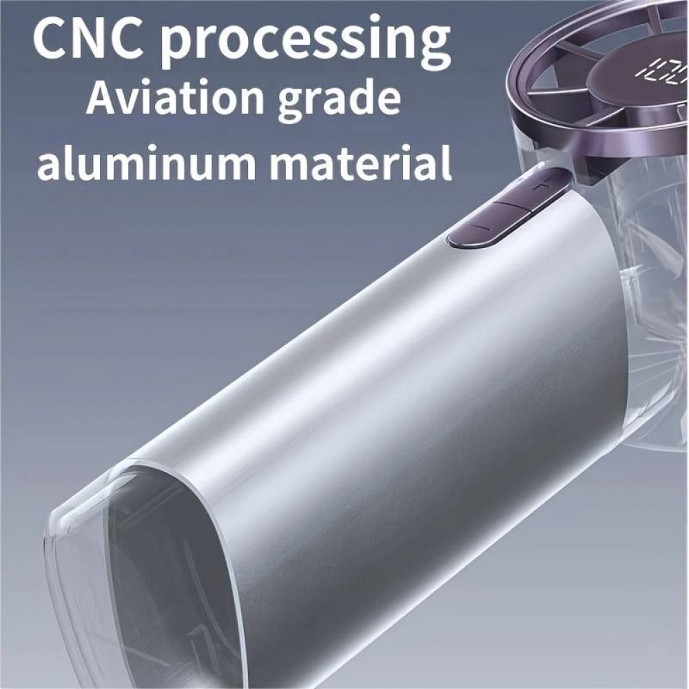 Kompakter leistungsstarker tragbarer Ventilator mit 100 Geschwindigkeitsstufen und LED-Anzeige - Grau