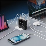 WOZINSKY Multi-Adapter 140W Fast Charger GaN 5 in 1 Powerbooster 3x USB-C + 2x USB-A  - Schwarz