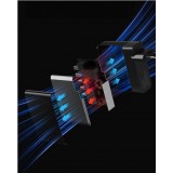 WOZINSKY Multi-Adapter 140W Fast Charger GaN 5 in 1 Powerbooster 3x USB-C + 2x USB-A  - Schwarz