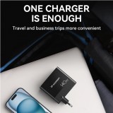 WOZINSKY Multi-Adapter 140W Fast Charger GaN 5 in 1 Powerbooster 3x USB-C + 2x USB-A  - Schwarz