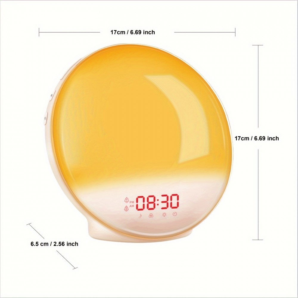 Wake-up Light réveil alarme digital avec lumière LED simulateur d'aube lumière naturelle