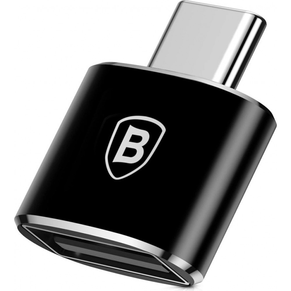 Baseus Mini USB-A zu USB-C OTG Adapter kompakt vielseitig hochwertig - Schwarz